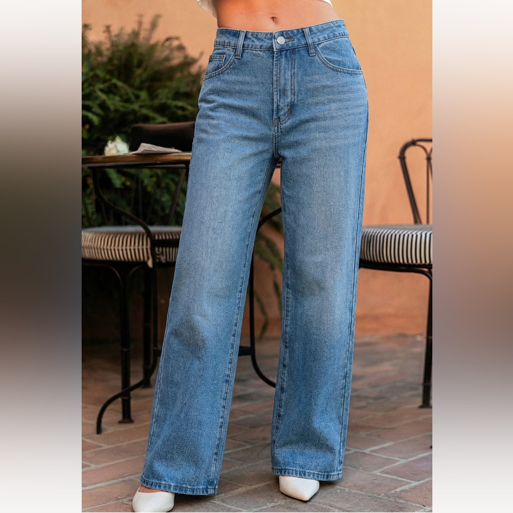 Cupshe Light Blue Flare Jeans